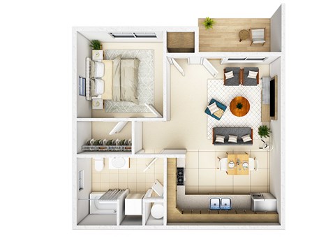 a floor plan of a home with a bedroom and living room